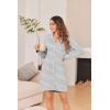 Ekouaer Women’s Nightgown Long Sleeve Nightshirt Button Down Sleepshirt Boyfriend Sleepwear Pajama Dress S-XXL(Stripe)