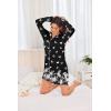 Ekouaer Women’s Nightgown Long Sleeve Nightshirt Button Down Sleepshirt Boyfriend Sleepwear Pajama Dress S-XXL(White Butterfly)