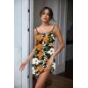 Ekouaer Womens Nightgown Pj Dress for Women Adjustable Spaghetti Chemise Sleeveless V Neck Sleepwear(Black Flower)