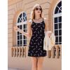 Ekouaer Womens Nightgown Pj Dress for Women Adjustable Spaghetti Chemise Sleeveless V Neck Sleepwear(Black Lovely Print)