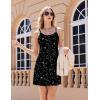 Ekouaer Womens Nightgown Pj Dress for Women Adjustable Spaghetti Chemise Sleeveless V Neck Sleepwear(Black Star)