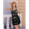 Ekouaer Womens Nightgown Pj Dress for Women Adjustable Spaghetti Chemise Sleeveless V Neck Sleepwear(Black Sun Print)