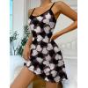 Ekouaer Womens Nightgown Pj Dress for Women Adjustable Spaghetti Chemise Sleeveless V Neck Sleepwear(Black White Love Print)