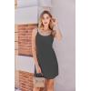 Ekouaer Womens Nightgown Pj Dress for Women Adjustable Spaghetti Chemise Sleeveless V Neck Sleepwear(Dark Grey)