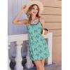 Ekouaer Womens Nightgown Pj Dress for Women Adjustable Spaghetti Chemise Sleeveless V Neck Sleepwear(Green Butterfly Print)