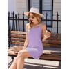 Ekouaer Womens Nightgown Pj Dress for Women Adjustable Spaghetti Chemise Sleeveless V Neck Sleepwear(Lilac)