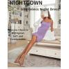 Ekouaer Womens Nightgown Pj Dress for Women Adjustable Spaghetti Chemise Sleeveless V Neck Sleepwear(Lilac)