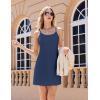 Ekouaer Womens Nightgown Pj Dress for Women Adjustable Spaghetti Chemise Sleeveless V Neck Sleepwear(Navy Blue)