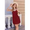 Ekouaer Womens Nightgown Pj Dress for Women Adjustable Spaghetti Chemise Sleeveless V Neck Sleepwear(Wine Red)