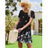 Ekouaer Women’s Nightgown Short Sleeve Sleep Shirt Round Neck T-shirt Dress Soft Nightdress with 2 Pockets S-3XL(Black Butterfly)
