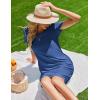 Ekouaer Women’s Nightgown Short Sleeve Sleep Shirt Round Neck T-shirt Dress Soft Nightdress with 2 Pockets S-3XL(Blue)