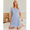 Ekouaer Women’s Nightgown Short Sleeve Sleep Shirt Round Neck T-shirt Dress Soft Nightdress with 2 Pockets S-3XL(Blue Little Flower)