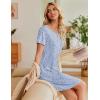 Ekouaer Women’s Nightgown Short Sleeve Sleep Shirt Round Neck T-shirt Dress Soft Nightdress with 2 Pockets S-3XL(Blue Little Flower)