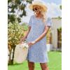 Ekouaer Women’s Nightgown Short Sleeve Sleep Shirt Round Neck T-shirt Dress Soft Nightdress with 2 Pockets S-3XL(Blue Little Flower)