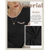 Ekouaer Womens Nightgown Sleep Shirt Dress Satin Patchwork Short Sleeve Sleepwear with Pocket(Black)