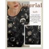 Ekouaer Womens Nightgown Sleep Shirt Dress Satin Patchwork Short Sleeve Sleepwear with Pocket(Black Moon Star)