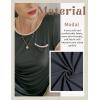 Ekouaer Womens Nightgown Sleep Shirt Dress Satin Patchwork Short Sleeve Sleepwear with Pocket(Dark Grey)