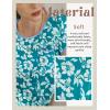 Ekouaer Womens Nightgown Sleep Shirt Dress Satin Patchwork Short Sleeve Sleepwear with Pocket(Mint White Flower)