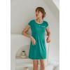 Ekouaer Womens Nightgown Sleep Shirt Dress Satin Patchwork Short Sleeve Sleepwear with Pocket(Peacock Blue)