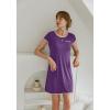 Ekouaer Womens Nightgown Sleep Shirt Dress Satin Patchwork Short Sleeve Sleepwear with Pocket(Purple)