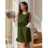 Ekouaer Womens Nightgown Sleeveless Nightgowns for Women with Pocekts Tank Dress Crew Neck Sleepwear S-XXL(Army Green)