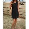 Ekouaer Womens Nightgown Sleeveless Nightgowns for Women with Pocekts Tank Dress Crew Neck Sleepwear S-XXL(Black)