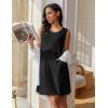 Ekouaer Womens Nightgown Sleeveless Nightgowns for Women with Pocekts Tank Dress Crew Neck Sleepwear S-XXL(Black)