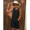 Ekouaer Womens Nightgown Sleeveless Nightgowns for Women with Pocekts Tank Dress Crew Neck Sleepwear S-XXL(Black)