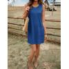 Ekouaer Womens Nightgown Sleeveless Nightgowns for Women with Pocekts Tank Dress Crew Neck Sleepwear S-XXL(Blue)