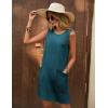 Ekouaer Womens Nightgown Sleeveless Nightgowns for Women with Pocekts Tank Dress Crew Neck Sleepwear S-XXL(Blue Green)