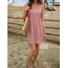 Ekouaer Womens Nightgown Sleeveless Nightgowns for Women with Pocekts Tank Dress Crew Neck Sleepwear S-XXL(Dark Pink)