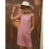 Ekouaer Womens Nightgown Sleeveless Nightgowns for Women with Pocekts Tank Dress Crew Neck Sleepwear S-XXL(Dark Pink)