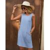 Ekouaer Womens Nightgown Sleeveless Nightgowns for Women with Pocekts Tank Dress Crew Neck Sleepwear S-XXL(Light Blue)