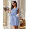 Ekouaer Womens Nightgown Sleeveless Nightgowns for Women with Pocekts Tank Dress Crew Neck Sleepwear S-XXL(Light Blue)