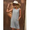 Ekouaer Womens Nightgown Sleeveless Nightgowns for Women with Pocekts Tank Dress Crew Neck Sleepwear S-XXL(Light Grey)