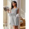 Ekouaer Womens Nightgown Sleeveless Nightgowns for Women with Pocekts Tank Dress Crew Neck Sleepwear S-XXL(Light Grey)