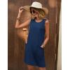 Ekouaer Womens Nightgown Sleeveless Nightgowns for Women with Pocekts Tank Dress Crew Neck Sleepwear S-XXL(Navy Blue)