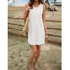 Ekouaer Womens Nightgown Sleeveless Nightgowns for Women with Pocekts Tank Dress Crew Neck Sleepwear S-XXL(White)