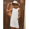 Ekouaer Womens Nightgown Sleeveless Nightgowns for Women with Pocekts Tank Dress Crew Neck Sleepwear S-XXL(White)