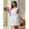 Ekouaer Womens Nightgown Sleeveless Nightgowns for Women with Pocekts Tank Dress Crew Neck Sleepwear S-XXL(White)