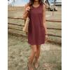 Ekouaer Womens Nightgown Sleeveless Nightgowns for Women with Pocekts Tank Dress Crew Neck Sleepwear S-XXL(Wine Red)