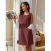 Ekouaer Womens Nightgown Sleeveless Nightgowns for Women with Pocekts Tank Dress Crew Neck Sleepwear S-XXL(Wine Red)