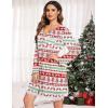 Ekouaer Women’s Nightgown Striped Tee Long Sleeve Comfy Sleep Nightshirt Button Down Pajama Dress(Red)