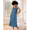 Ekouaer Women’s Nightgowns Long Sleeveless Night gown with Pockets Soft Ladies Nightdress(Dog Footprints)