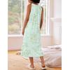 Ekouaer Women’s Nightgowns Long Sleeveless Night gown with Pockets Soft Ladies Nightdress(Floral Light Green)
