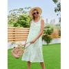 Ekouaer Women’s Nightgowns Long Sleeveless Night gown with Pockets Soft Ladies Nightdress(Floral Light Green)