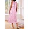 Ekouaer Women’s Nightgowns Long Sleeveless Night gown with Pockets Soft Ladies Nightdress(Floral Pink)