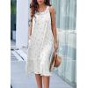 Ekouaer Women’s Nightgowns Long Sleeveless Night gown with Pockets Soft Ladies Nightdress(Floral White)