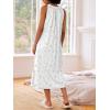 Ekouaer Women’s Nightgowns Long Sleeveless Night gown with Pockets Soft Ladies Nightdress(Floral White)