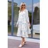 Ekouaer Women’s Nightgowns Long Sleeveless Night gown with Pockets Soft Ladies Nightdress(Leaf Blue)